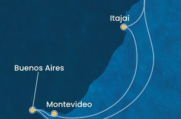 Brazília, Uruguaj, Argentína zo Santosu na lodi Costa Diadema