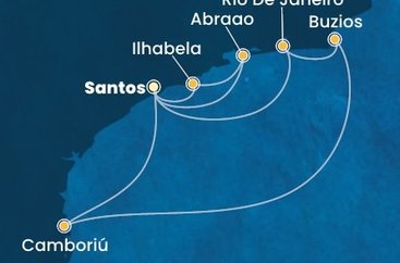 Brazília zo Santosu na lodi Costa Pacifica