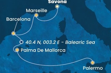 Taliansko, Francúzsko, Španielsko zo Savony na lodi Costa Toscana