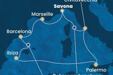 Taliansko, Francúzsko, Španielsko zo Savony na lodi Costa Toscana