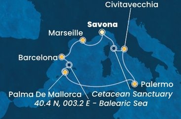 Taliansko, Francúzsko, Španielsko zo Savony na lodi Costa Toscana