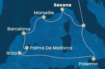 Taliansko, Francúzsko, Španielsko zo Savony na lodi Costa Smeralda