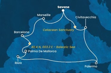 Taliansko, Francúzsko, Španielsko ze Savony na lodi Costa Toscana