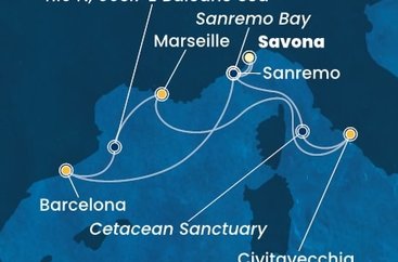 Taliansko, Španielsko, Francúzsko zo Savony na lodi Costa Toscana