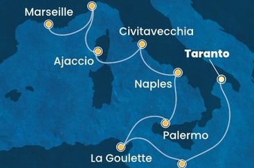 Taliansko, Malta, Tunisko, Francúzsko na lodi Costa Fascinosa