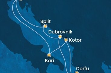 Taliansko, Čierna Hora, Grécko, Chorvátsko z Trieste na lodi Costa Deliziosa