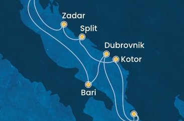 Taliansko, Chorvátsko, Grécko, Čierna Hora z Trieste na lodi Costa Deliziosa