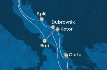 Taliansko, Čierna Hora, Grécko, Chorvátsko z Trieste na lodi Costa Deliziosa