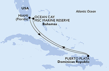 USA, Dominikánska republika, Bahamy z Miami na lodi MSC Divina