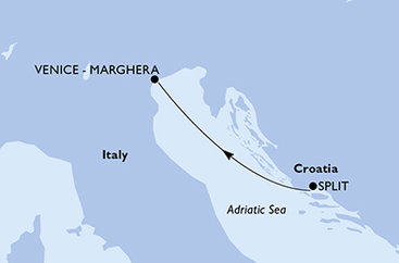 Chorvátsko, Taliansko zo Splitu na lodi MSC Armonia