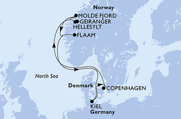Nemecko, Dánsko, Nórsko z Kielu na lodi MSC Euribia