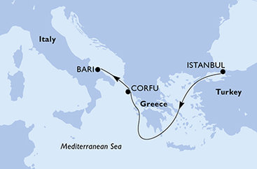 Turecko, Grécko, Taliansko z Istanbulu na lodi MSC Sinfonia