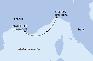 Francúzsko, Taliansko z Marseille na lodi MSC Fantasia