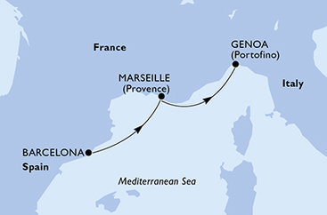 Španielsko, Francúzsko, Taliansko z Barcelony na lodi MSC Fantasia