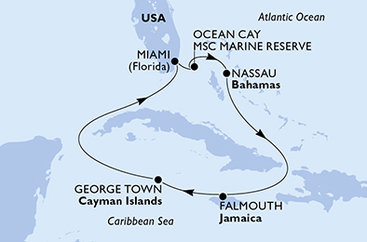 USA, Bahamy, Jamajka, Kajmanské ostrovy z Miami na lodi MSC Seascape