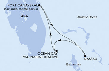 USA, Bahamy z Port Canaveralu na lodi MSC Grandiosa