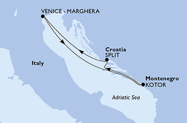 Taliansko, Čierna Hora, Chorvátsko z Benátok na lodi MSC Armonia