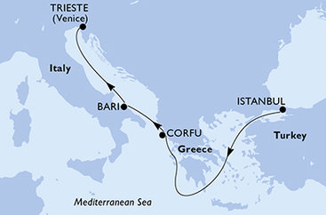 Turecko, Grécko, Taliansko z Istanbulu na lodi MSC Fantasia