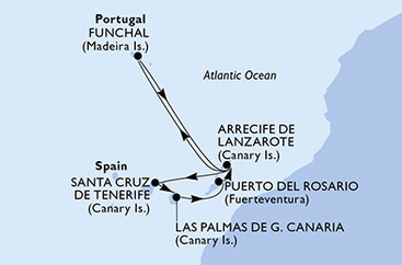 Portugalsko, Španielsko z Funchalu na lodi MSC Opera