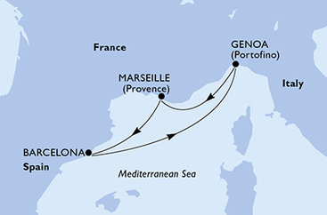 Taliansko, Francúzsko, Španielsko z Janova na lodi MSC Grandiosa