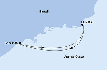 Brazília zo Santosu na lodi MSC Armonia