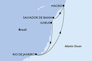 Brazília z Rio de Janeira na lodi MSC Armonia