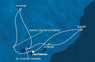 Španielsko, Portugalsko, Maroko z Las Palmas na lodi Costa Fortuna