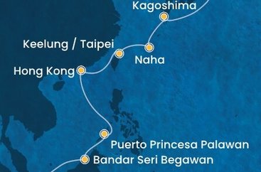 Singapur, Brunej, Filipíny, Čína, Tchaj-wan, Japonsko zo Singapuru na lodi Costa Serena